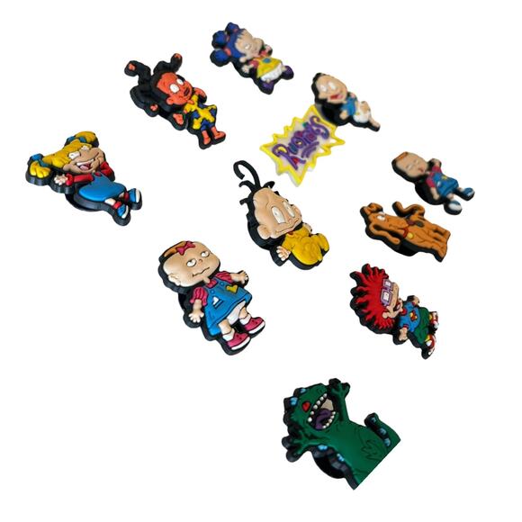 NEW 90s Rugrats SHOE CHARMS 11pc for Croc Clogs Zippers Bags Cartoon Characters - Picture 2 of 8